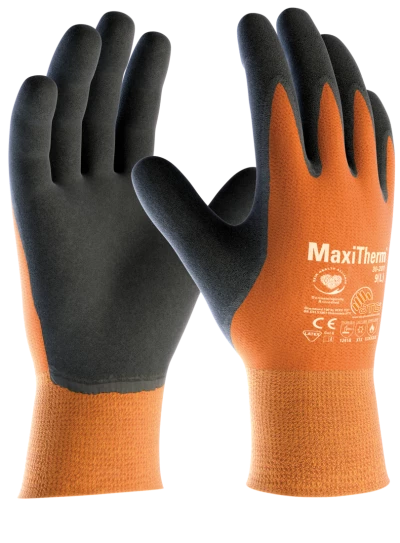 Orange thermal gloves