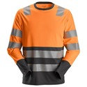 SNICKERS® 2433 AllroundWork, High-Vis Long Sleeve T-Shirt Class 2 Orange/Navy L