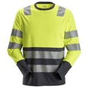 SNICKERS® 2433 AllroundWork, High-Vis Long Sleeve T-Shirt Class 2 Yellow/Grey L