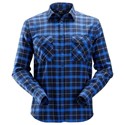 SNICKERS® AllroundWork 8516 Flannel Checked Long Sleeve Shirt Navy/True Blue L