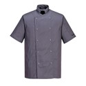 PORTWEST C733 Cumbria Chefs Jacket Short Sleeve Slate Grey L