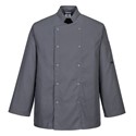 Portwest C833 Suffolk Chef Jacket Long Sleeve Slate Grey L