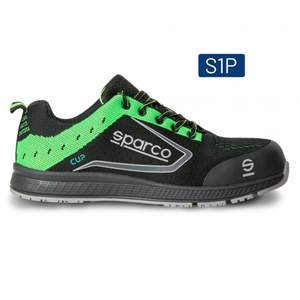 SPARCO CUP S1P SAFETY SHOE 7526 GREEN & BLACK 38