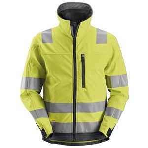 Snickers® AllroundWork 1230 Hi-Vis Class 2 Softshell Jacket Yellow/Grey L