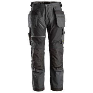SNICKERS® 6214 RuffWork, Canvas+ Work Trousers Holster Pockets Steel Grey/Black 52 W36 L32