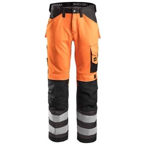 SNICKERS® 3333 High-Vis Trousers Class 2 Orange/Navy 52 W36 L32