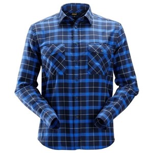 SNICKERS® AllroundWork 8516 Flannel Checked Long Sleeve Shirt Navy/True Blue L