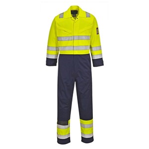 Portwest MV28  Hi-Vis Modaflame Coverall Yelow Navy L