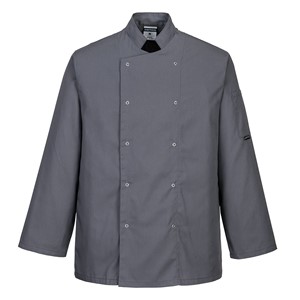 Portwest C833 Suffolk Chef Jacket Long Sleeve Slate Grey L